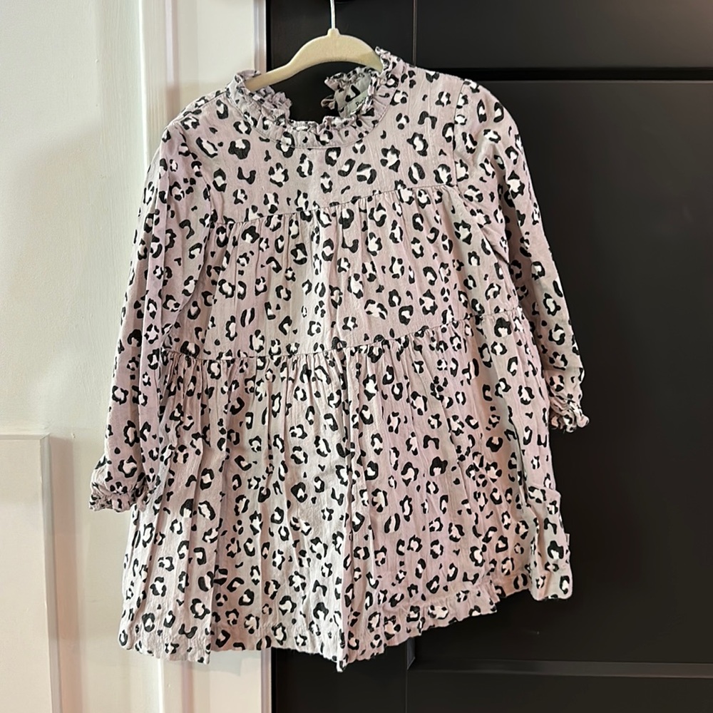 Leopard long sleeve dress 2T